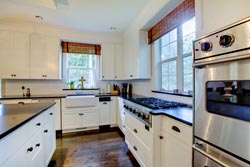 black granite white cabinets Granite kitchen - Midlothian Midlothian